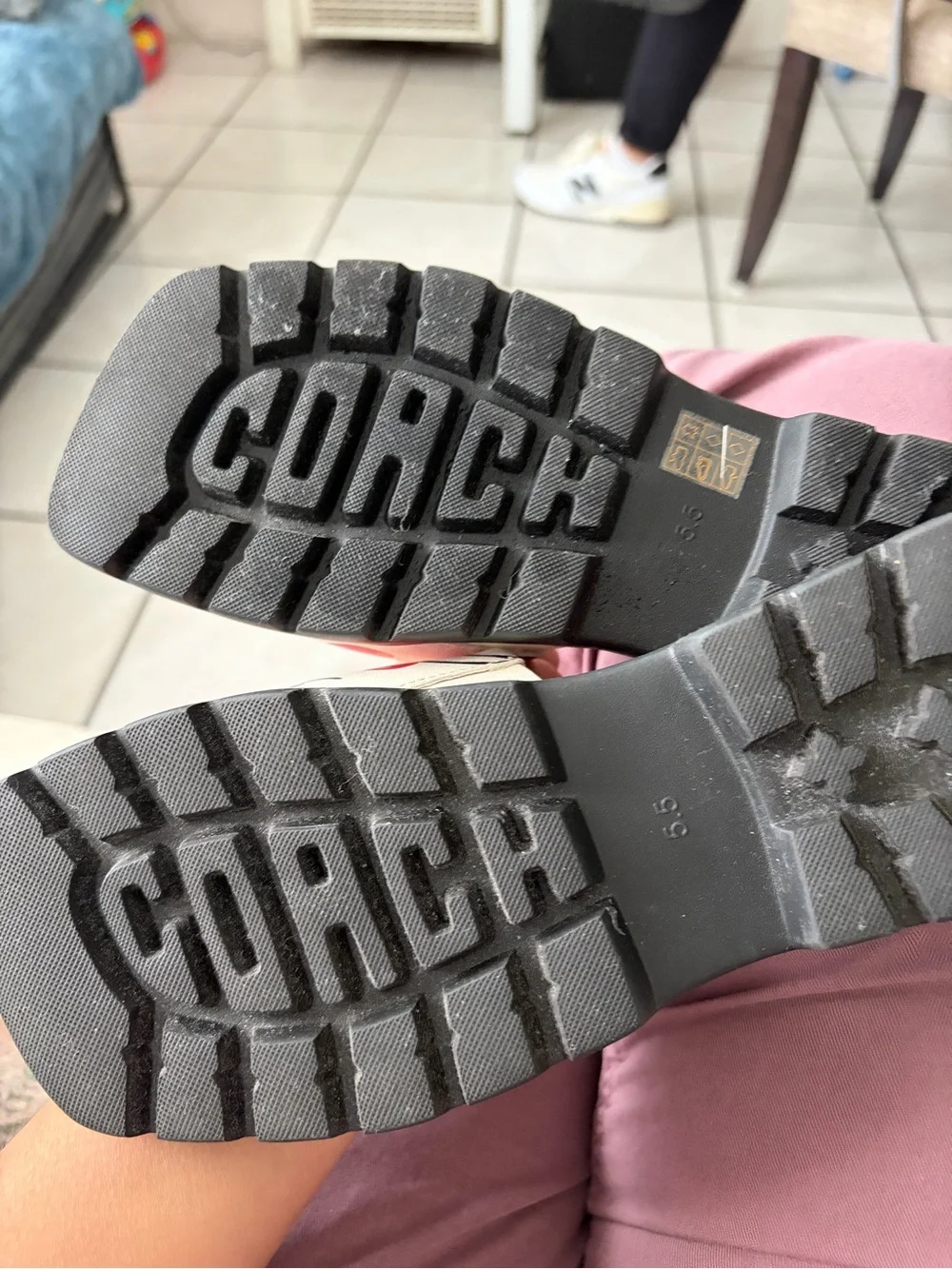 Coach Florence Cherry Print Slide Sandals in Chalk Multi